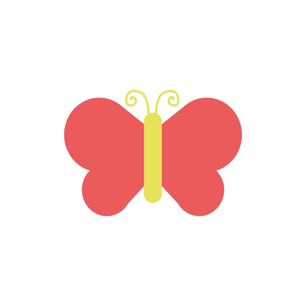 schattig vlinder lente insect icoon vector