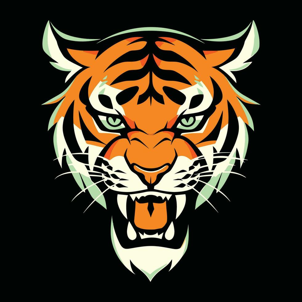 tijger hoofd mascotte logo voor esport. tijger t-shirt ontwerp vector