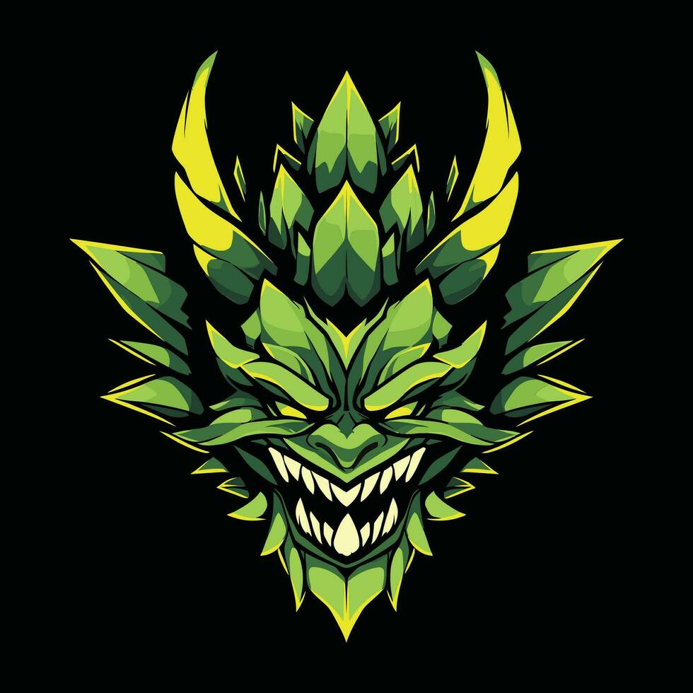 groen draak hoofd mascotte logo voor esport. groen draak t-shirt ontwerp. groen draak logo. groen draak sticker vector