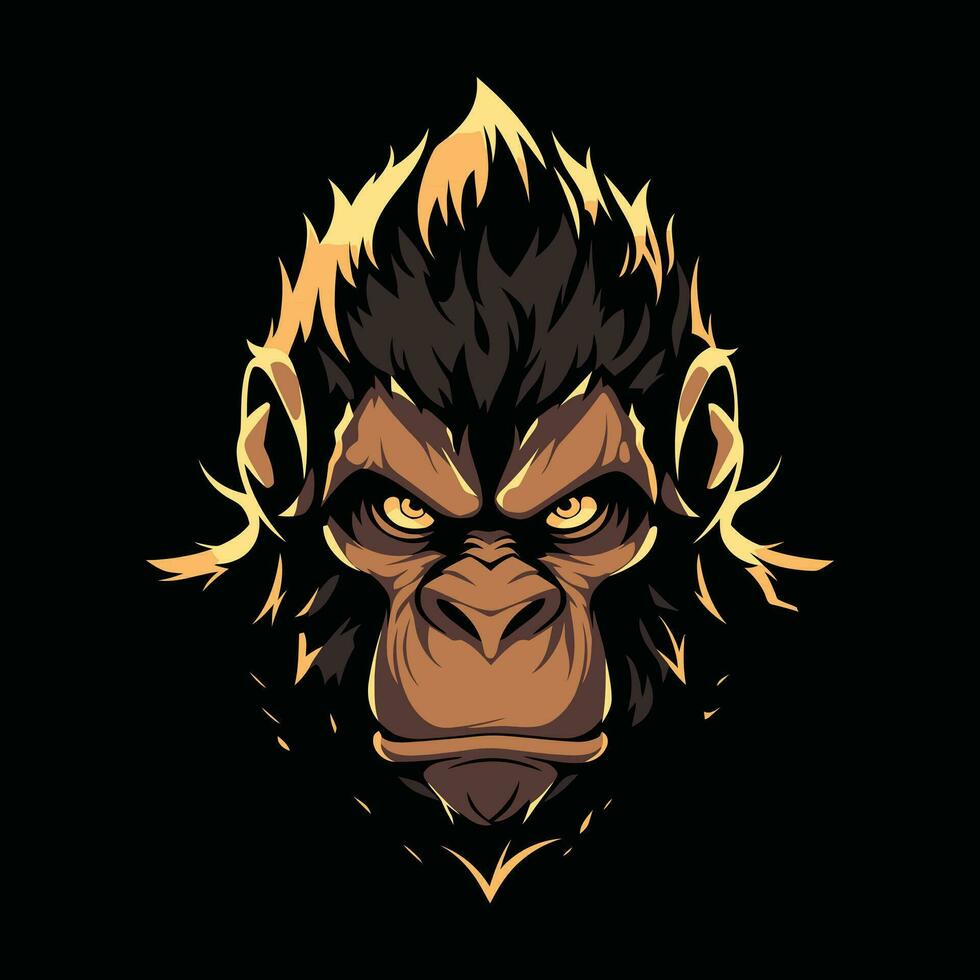 gorilla mascotte logo voor esport. gorilla t-shirt ontwerp. gorilla logo. gorilla sticker vector