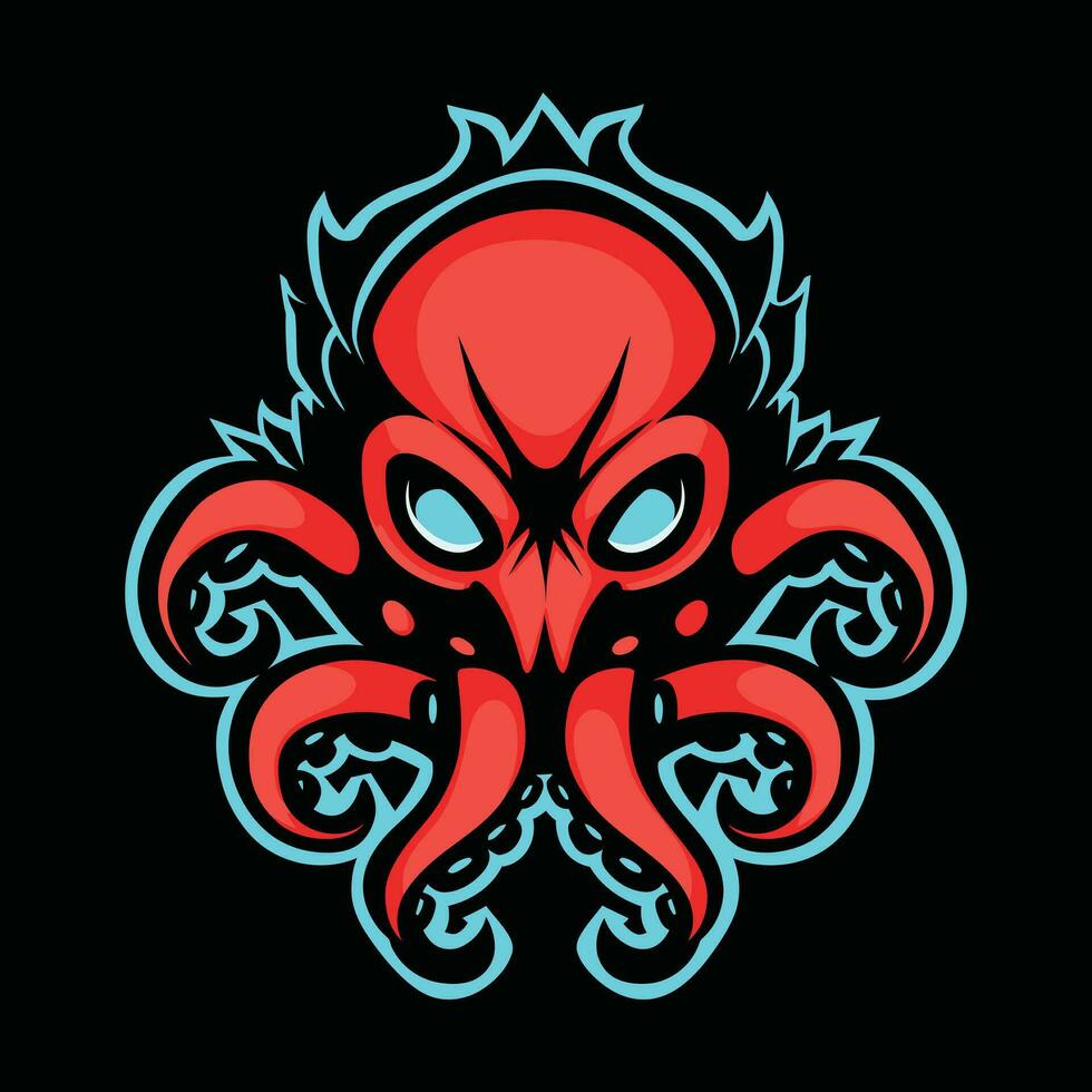 Octopus mascotte logo voor esport. Octopus t-shirt ontwerp. Octopus logo. Octopus sticker vector