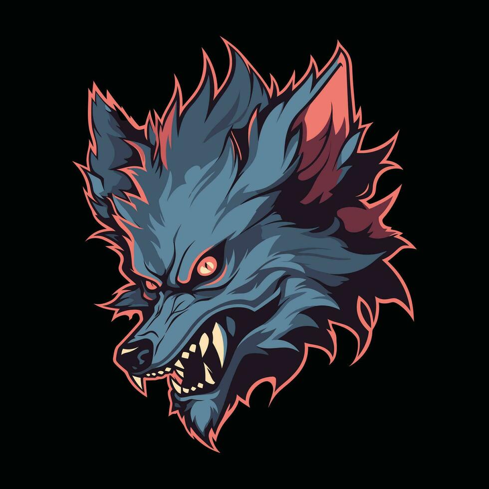 wolf mascotte logo voor esport. wolf t-shirt ontwerp. wolf logo. wolf sticker vector