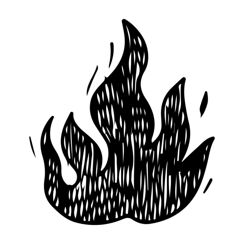 tekening schetsen stijl van hand- getrokken brand vector illustratie.