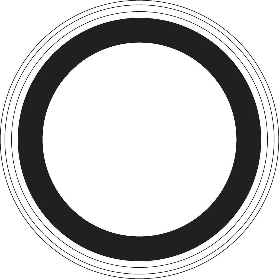 zwart cirkel vlak ontwerp. zwart ronde cirkel ontwerp. zwart ring vector