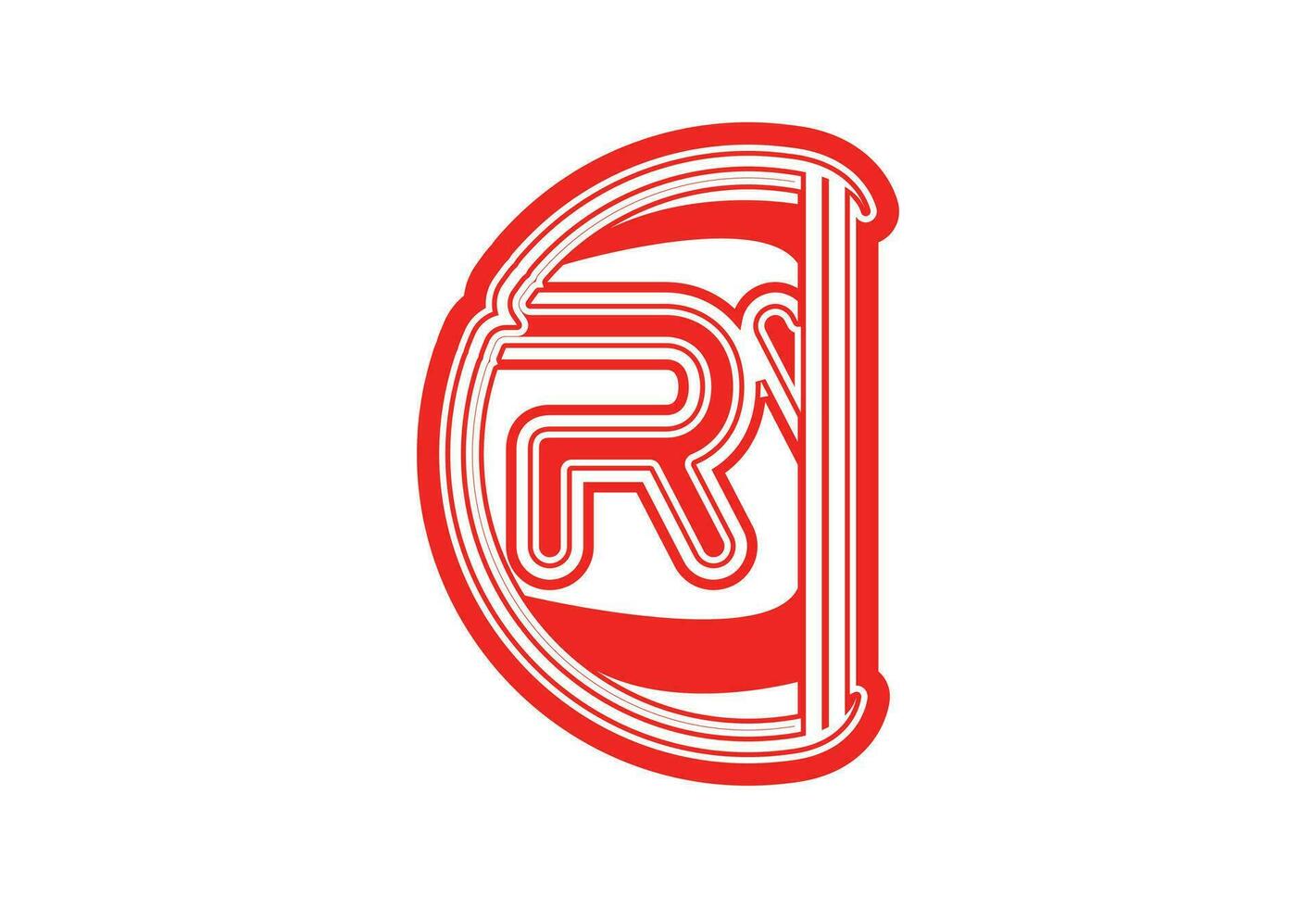r brief logo en icoon ontwerp sjabloon 04 vector