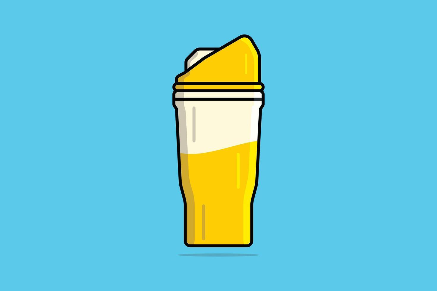 vers mango sap fles vector illustratie. zomer verfrissing voorwerpen icoon concept. zacht drankje, sap schudden, modern drankje, dorstig fles, zomer schudden.