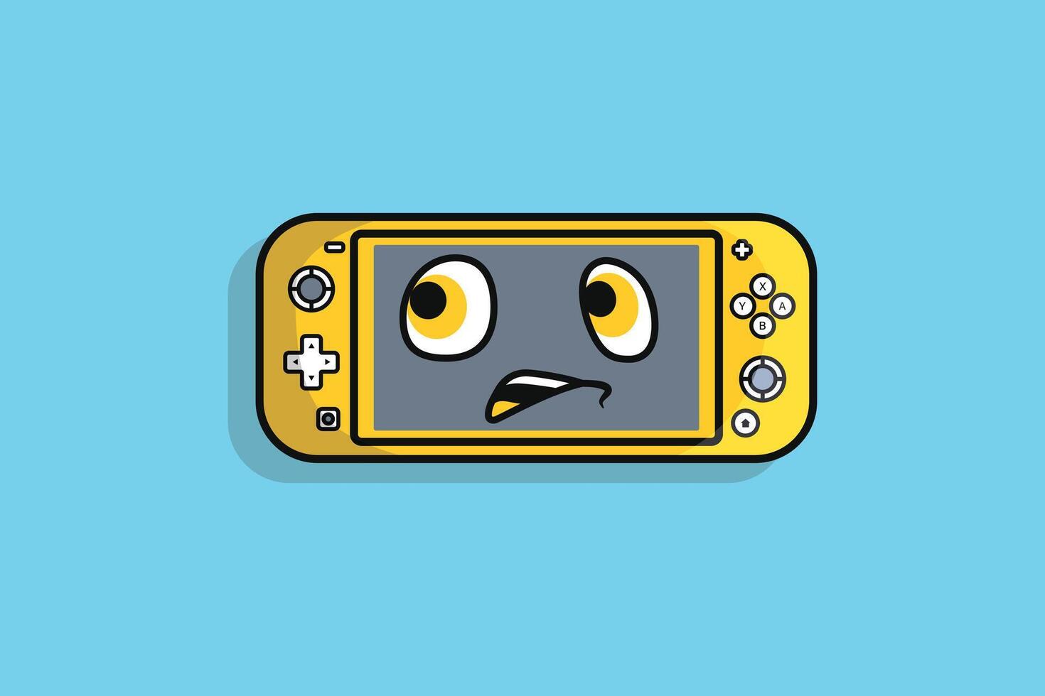 schattig tekenfilm spel troosten apparaat vector illustratie. gaming mascotte en technologie gaming voorwerpen icoon concept. spel controleur of spel troosten vector ontwerp. gaming mascotte logo.