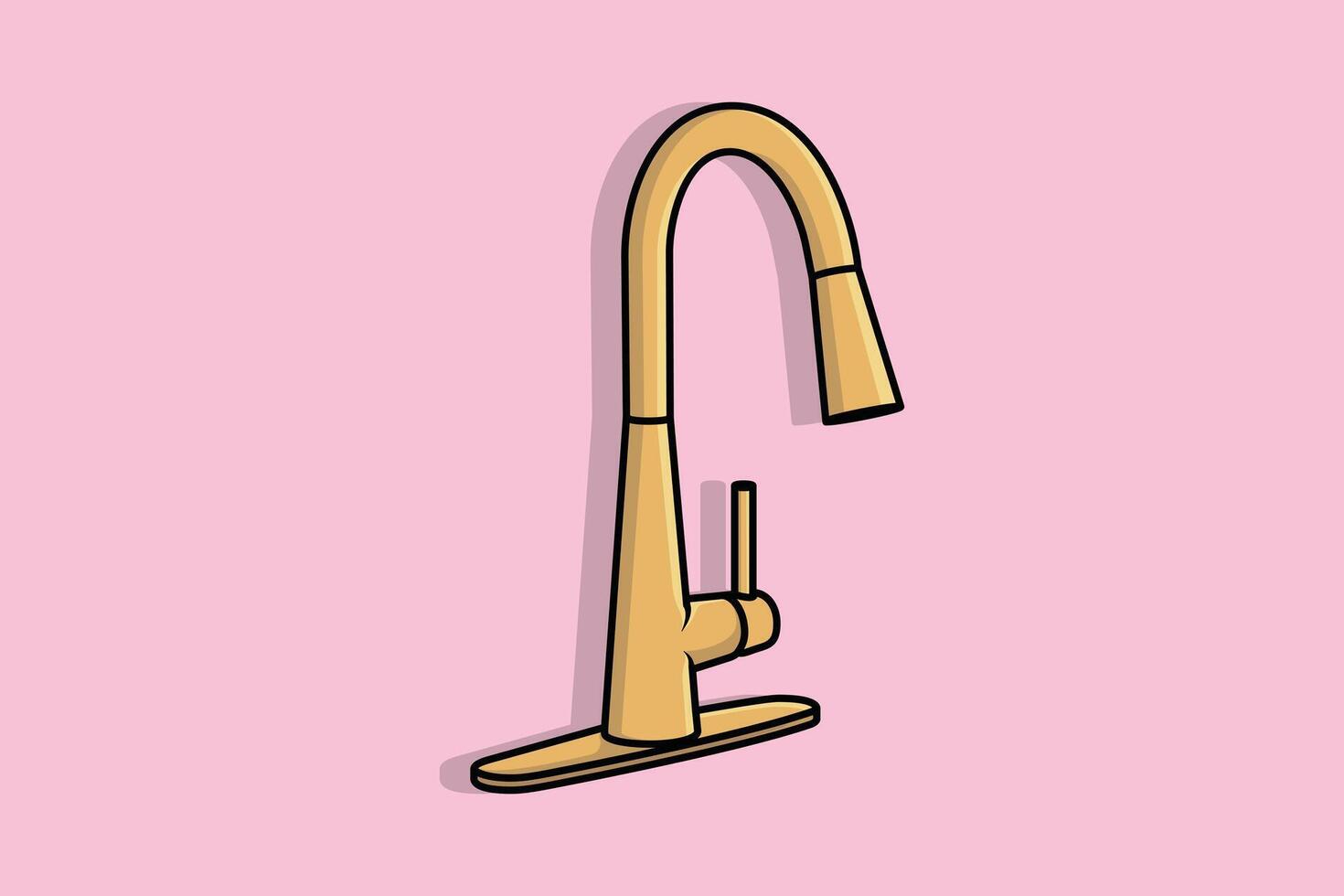 staal water levering kranen voor badkamer en keuken wastafel vector illustratie. huis interieur voorwerpen icoon concept. keuken kraan icoon , badkamer icoon logo ontwerp.