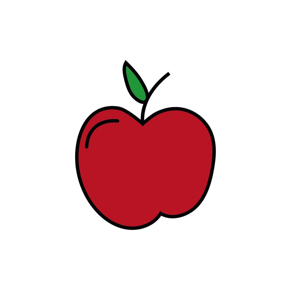 appel vers fruit geïsoleerde pictogram vector