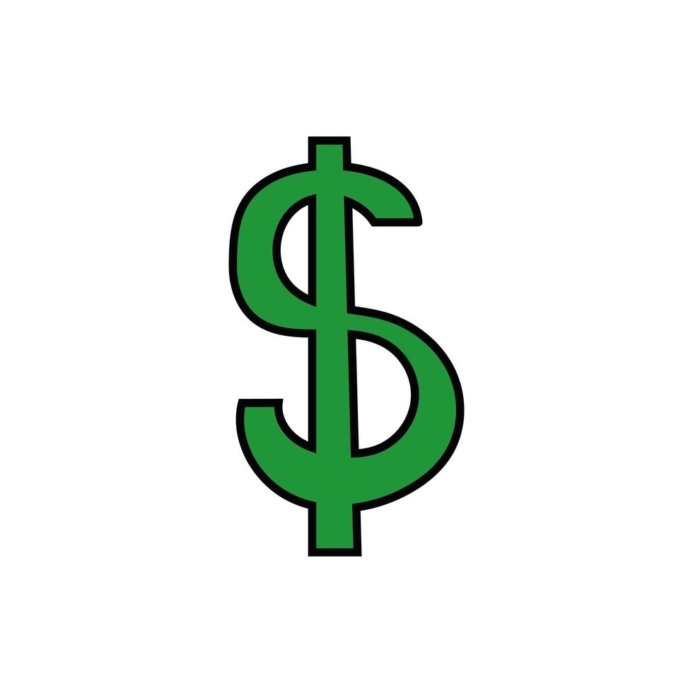 dollar geld symbool geïsoleerd pictogram vector