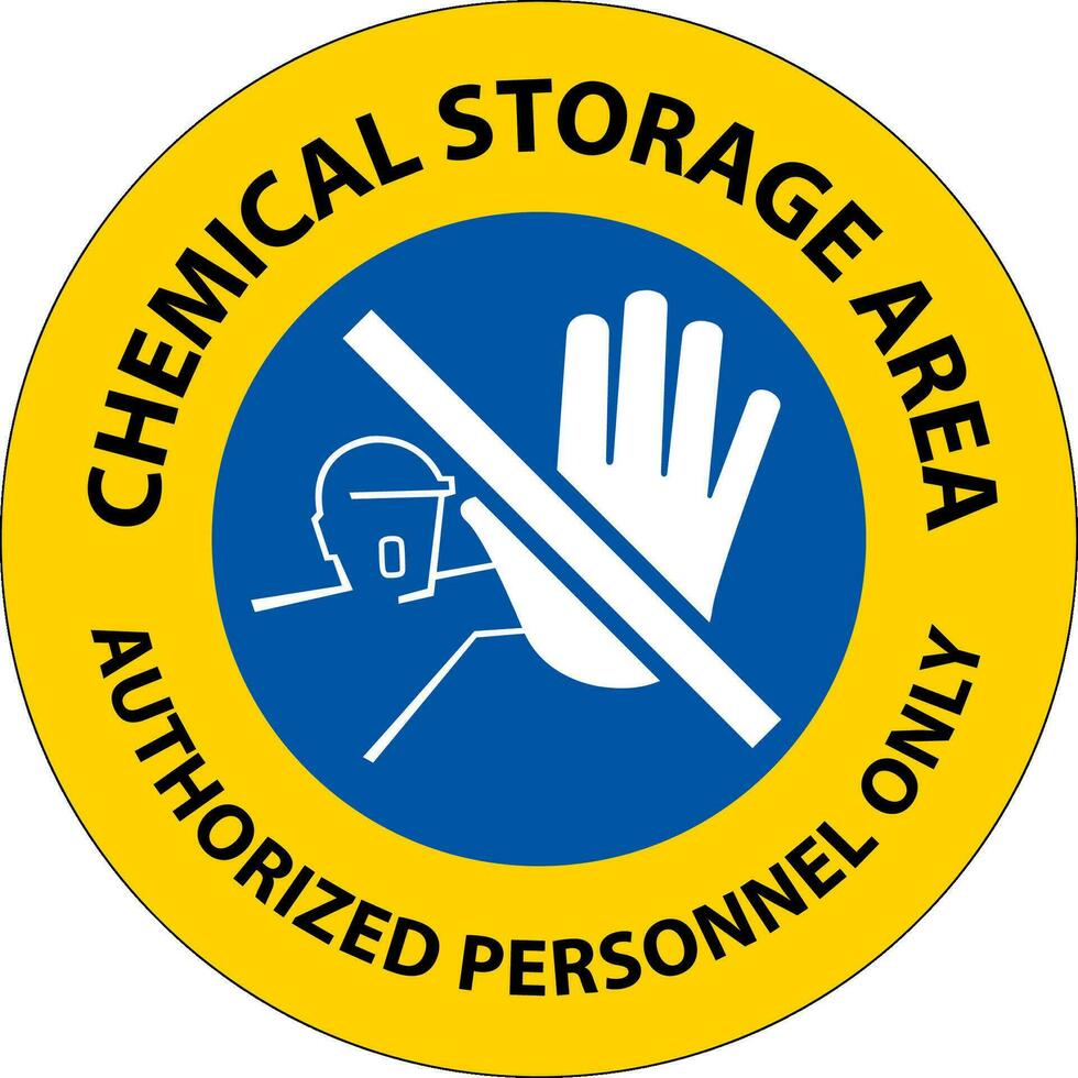 chemische opslagruimte alleen bevoegd personeel symbool teken vector