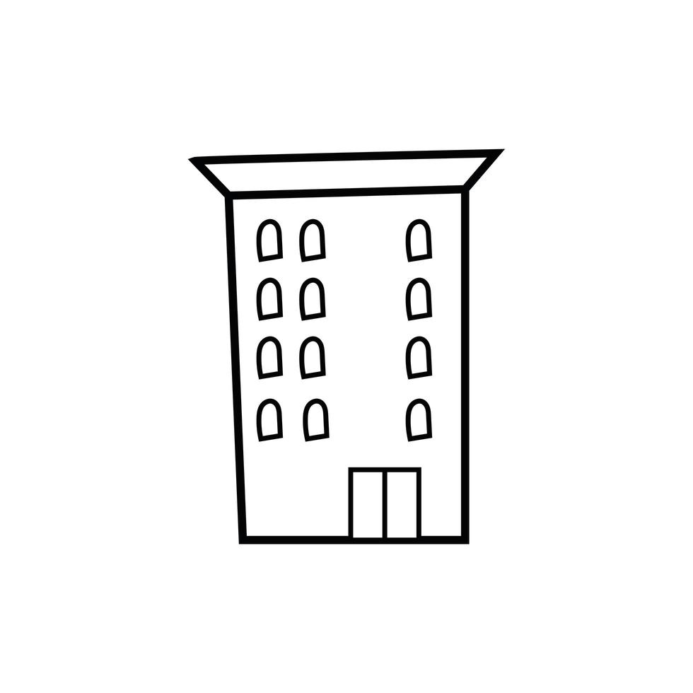 gebouw gevel stad geïsoleerde icon vector