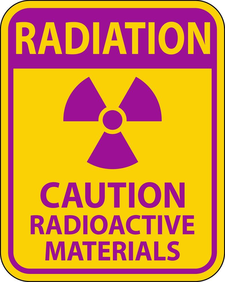 straling waarschuwing teken voorzichtigheid radioactief materialen vector