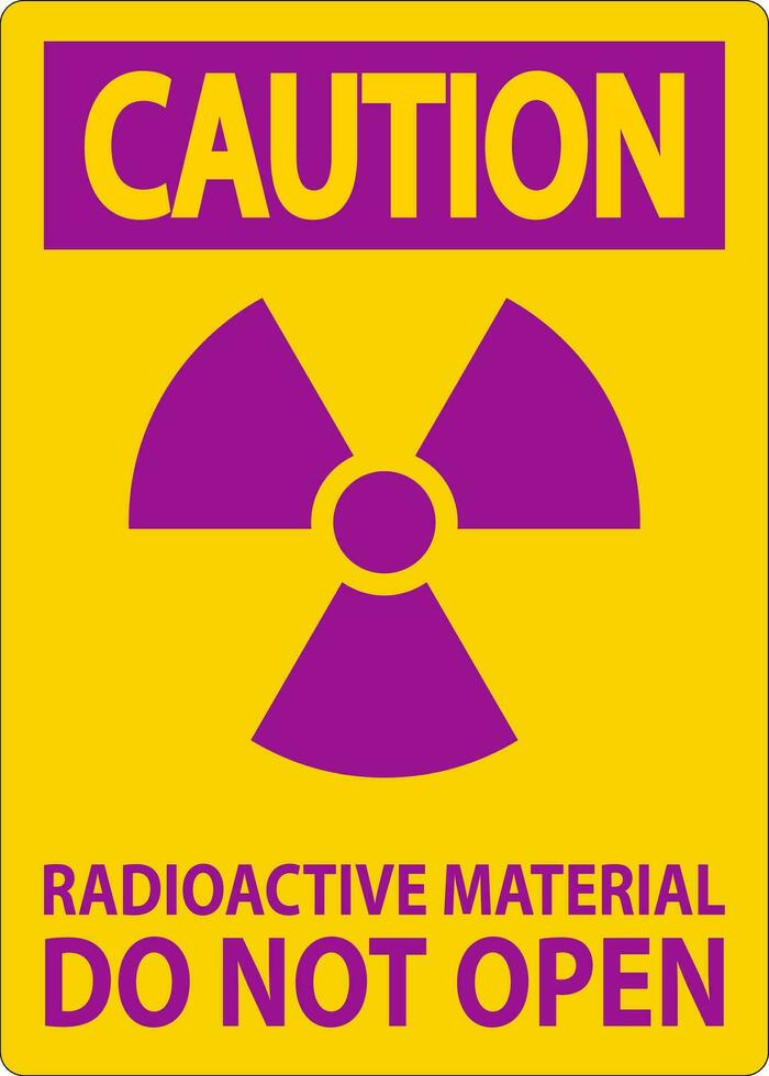 voorzichtigheid teken radioactief materiaal Doen niet Open vector