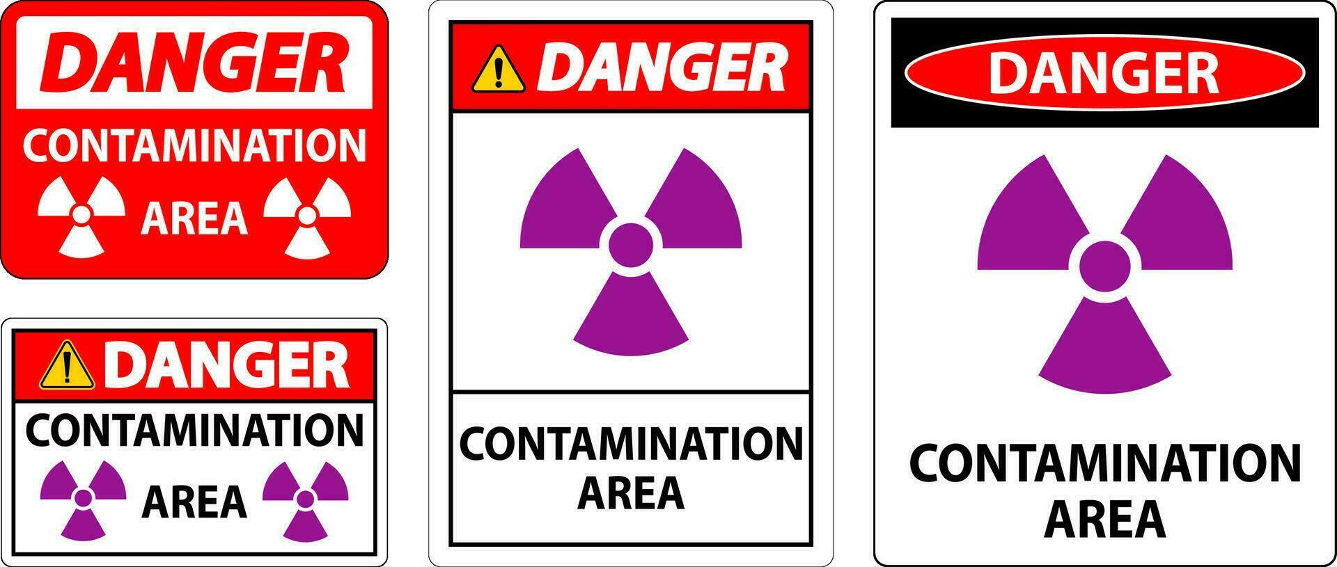 Gevaar radioactief materialen teken voorzichtigheid besmetting Oppervlakte vector