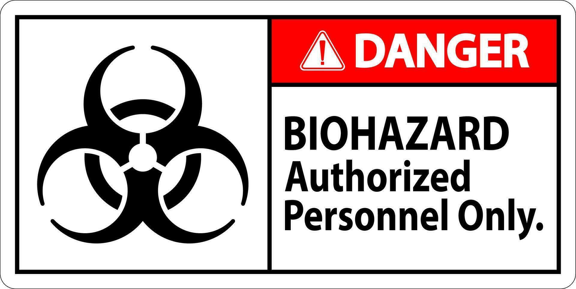 Gevaar etiket biohazard geautoriseerd personeel enkel en alleen vector