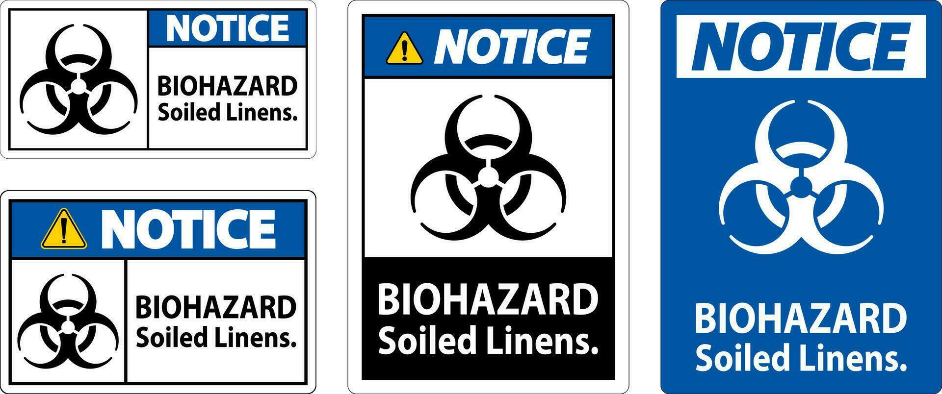 biohazard merk op etiket biohazard vervuild linnengoed vector