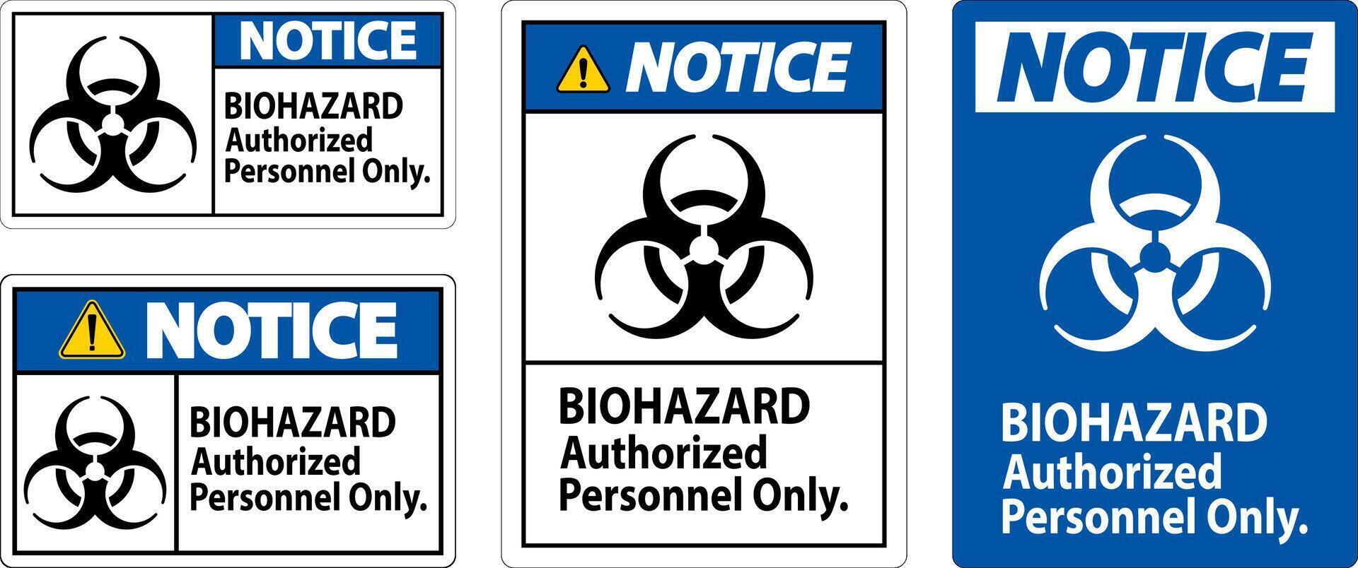 merk op etiket biohazard geautoriseerd personeel enkel en alleen vector