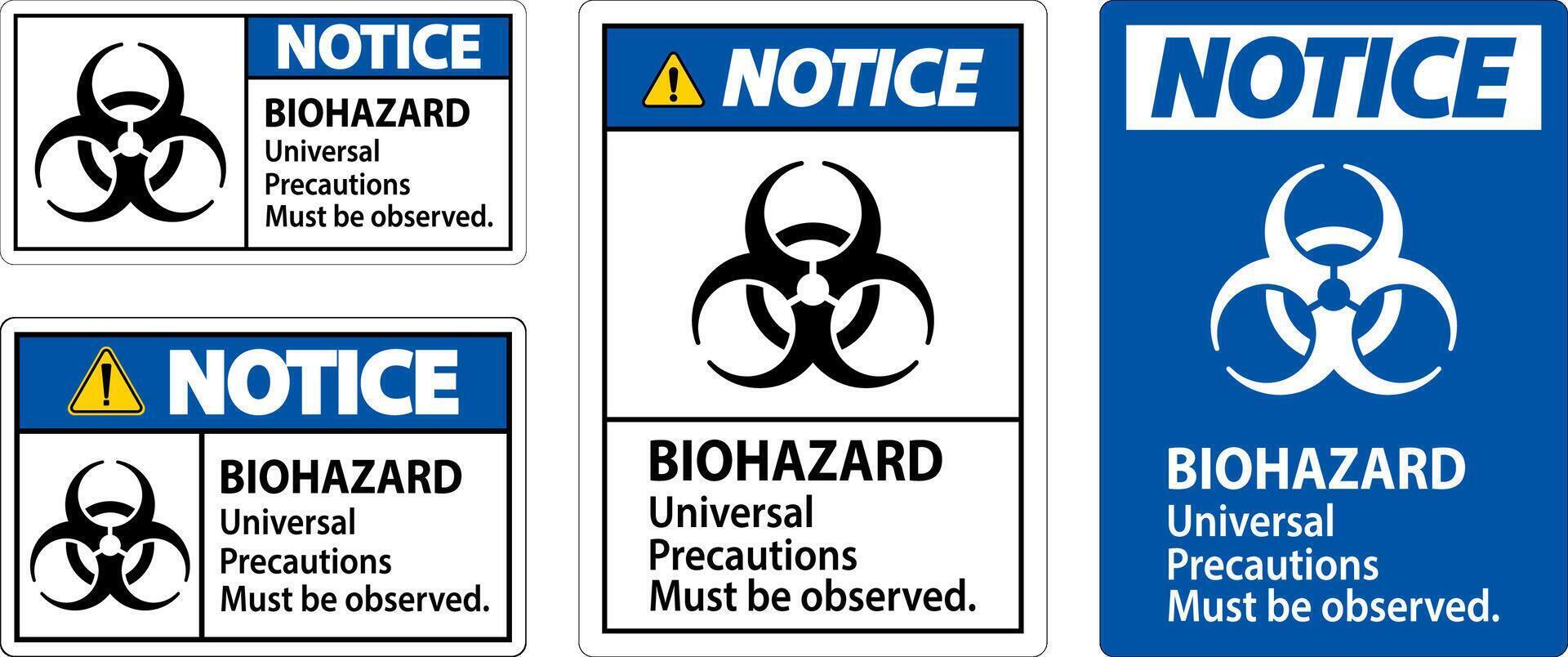 biohazard merk op etiket biohazard universeel voorzorgsmaatregelen moet worden opgemerkt vector