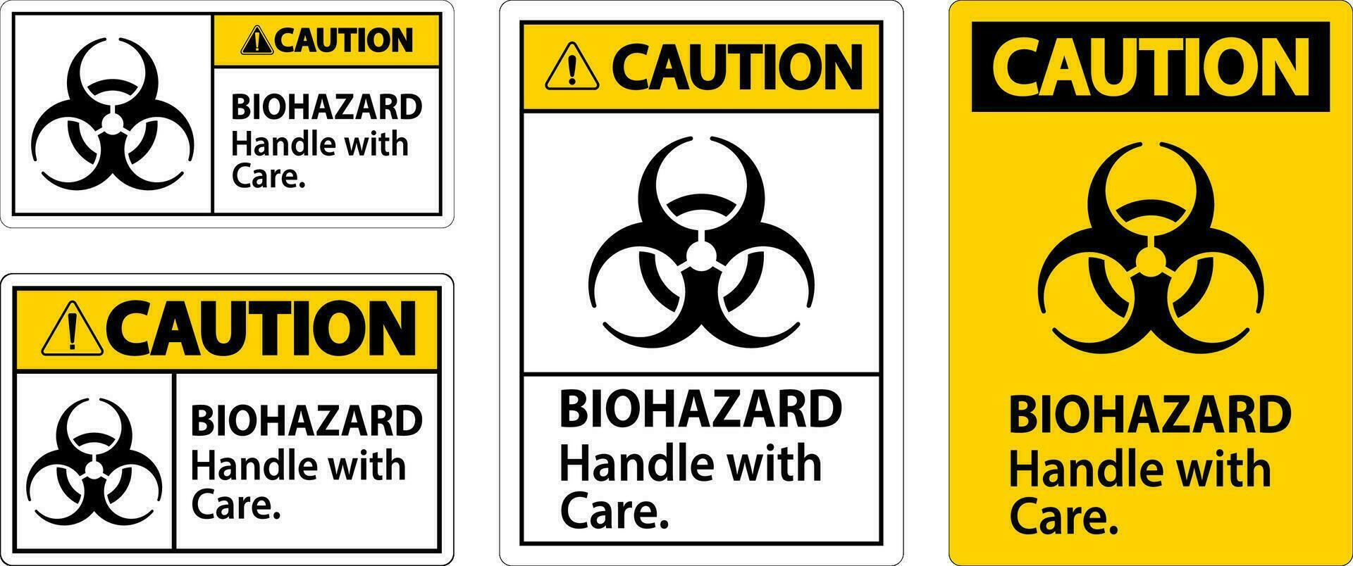 biohazard voorzichtigheid etiket biologisch gevaar, omgaan met met zorg vector