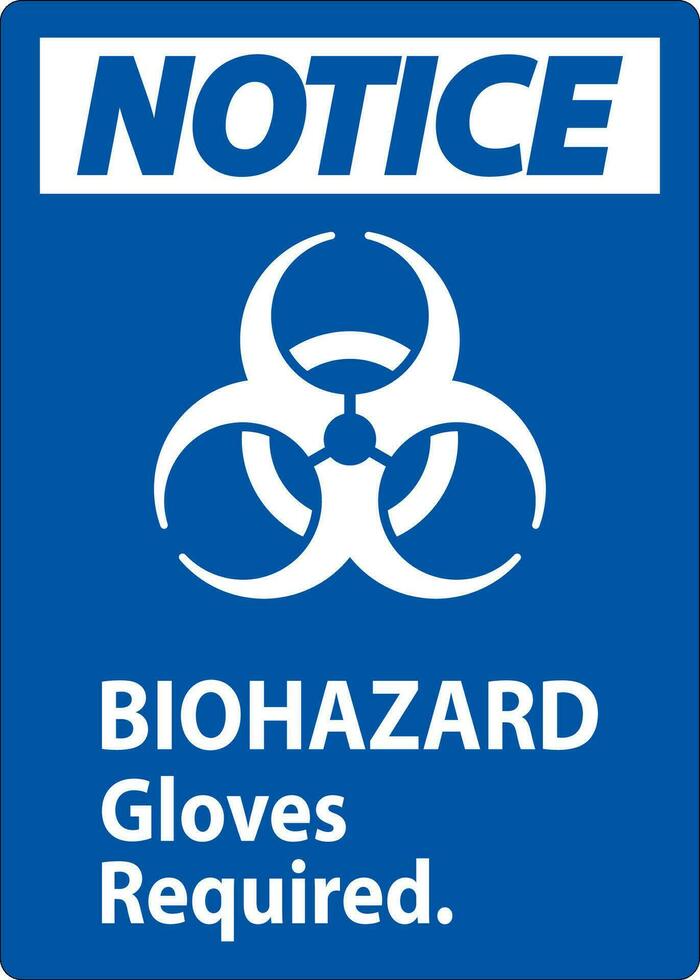biohazard merk op etiket biohazard handschoenen verplicht vector