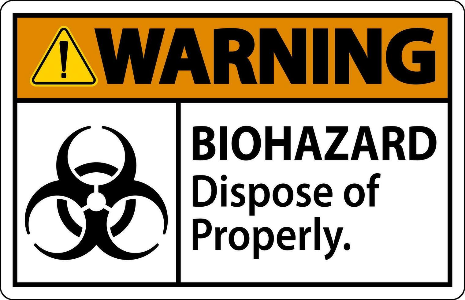 biohazard waarschuwing etiket biohazard weggooien van naar behoren vector