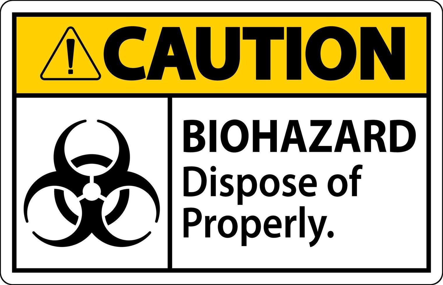 biohazard voorzichtigheid etiket biohazard weggooien van naar behoren vector