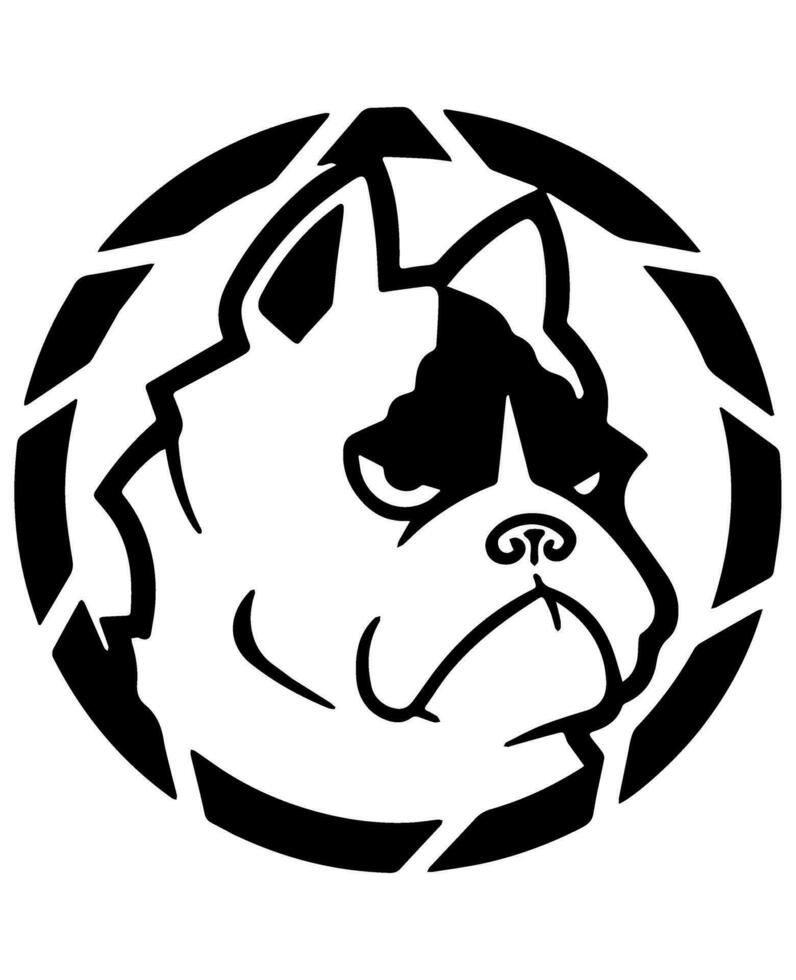 bulldog vector icoon glyph geïsoleerd, zwart en wit silhouet.