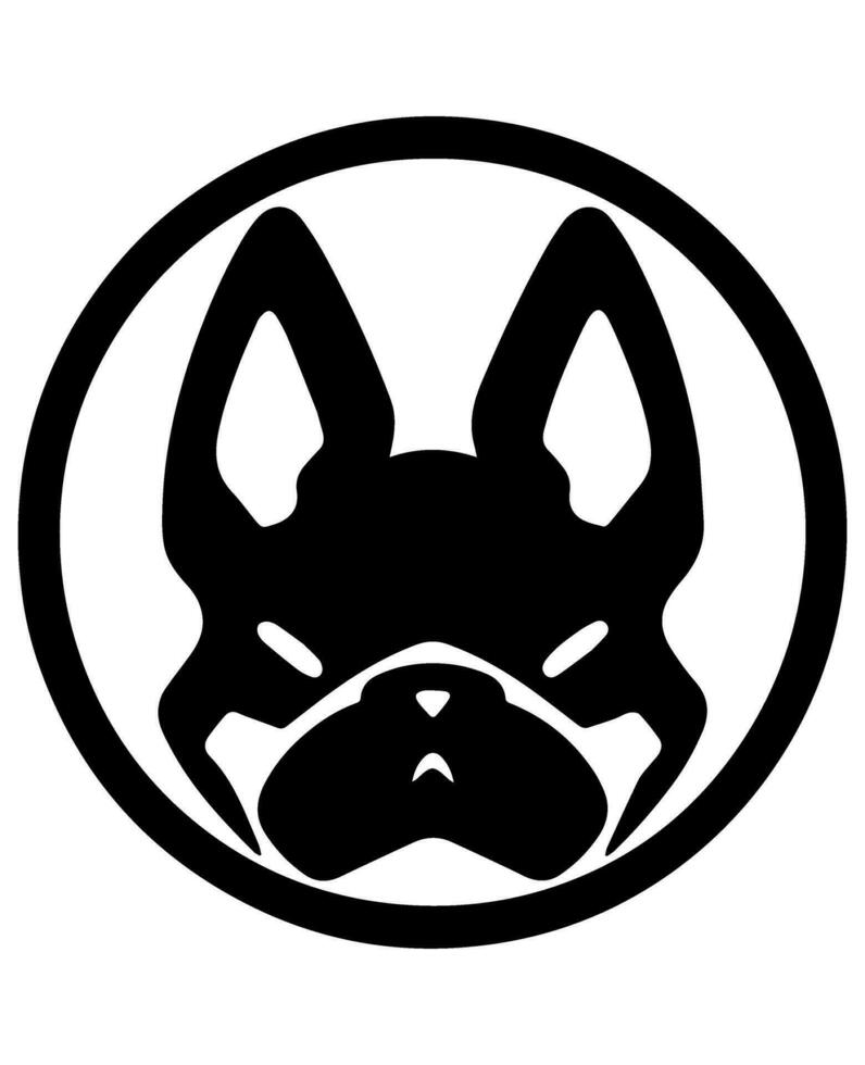 bulldog vector icoon glyph geïsoleerd, zwart en wit silhouet.