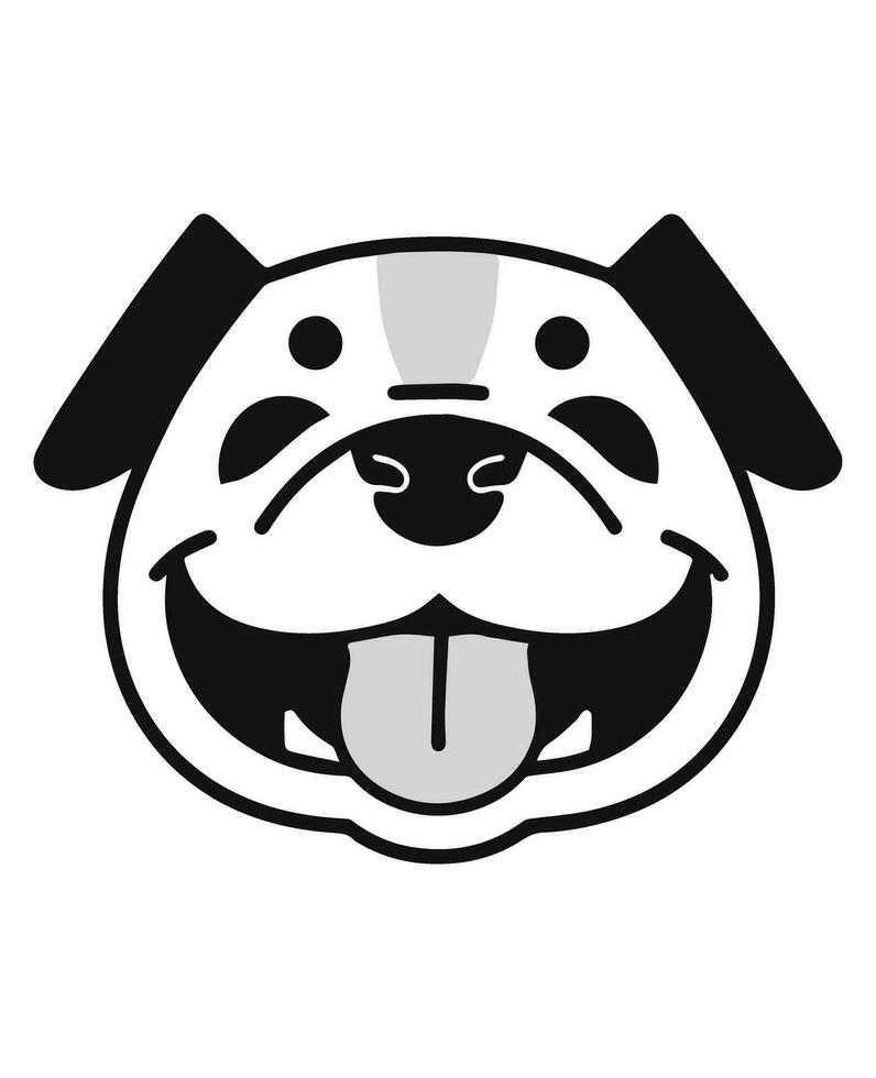 bulldog vector icoon glyph geïsoleerd, zwart en wit silhouet.