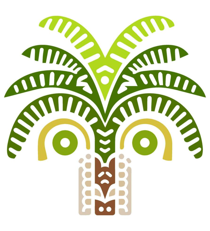 palm bomen kokosnoot, tropisch tribal illustratie, vector icoon decoratie ornament.