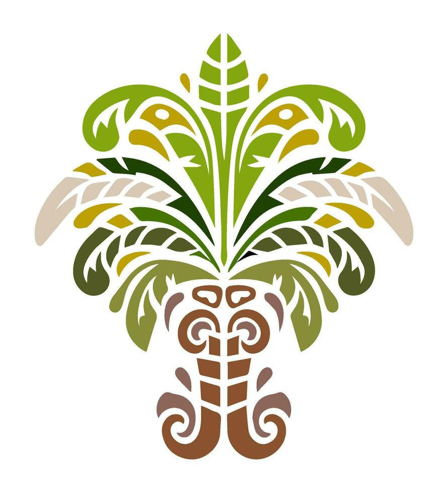 palm bomen kokosnoot, tropisch tribal illustratie, vector icoon decoratie ornament.