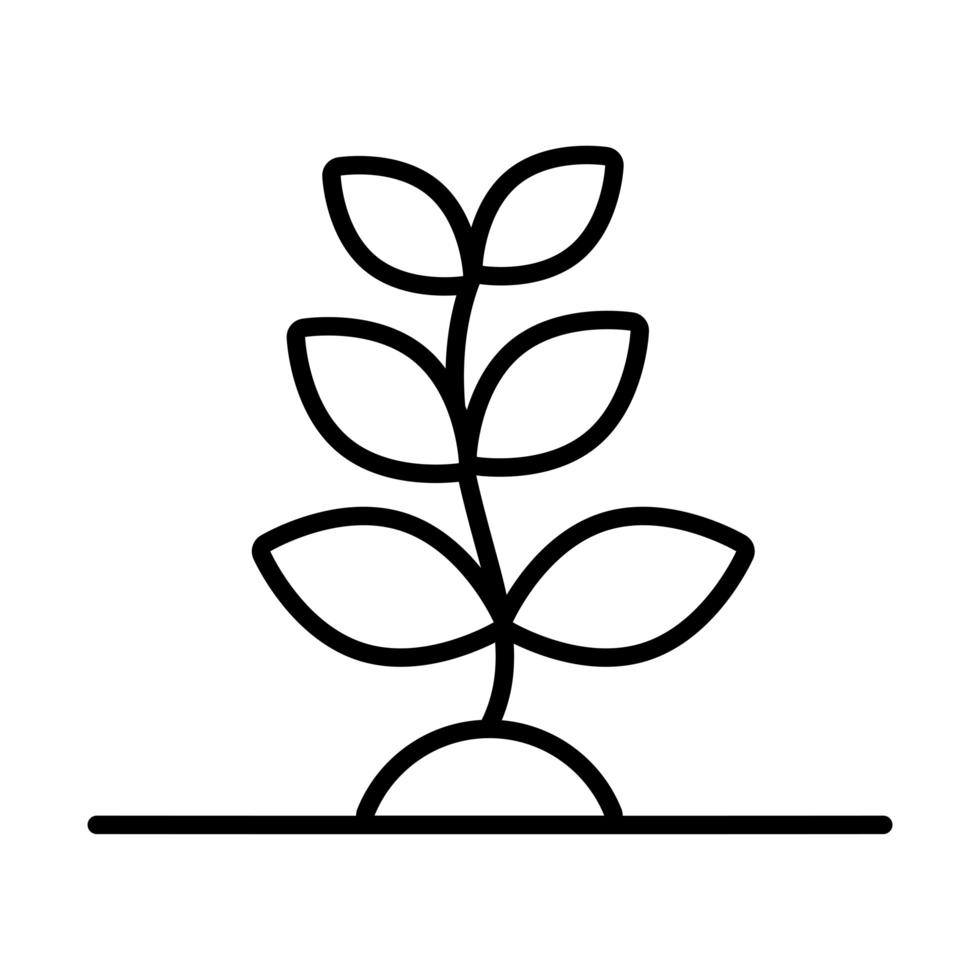 groei van het lijnstijlpictogram van de gezaaide plant vector