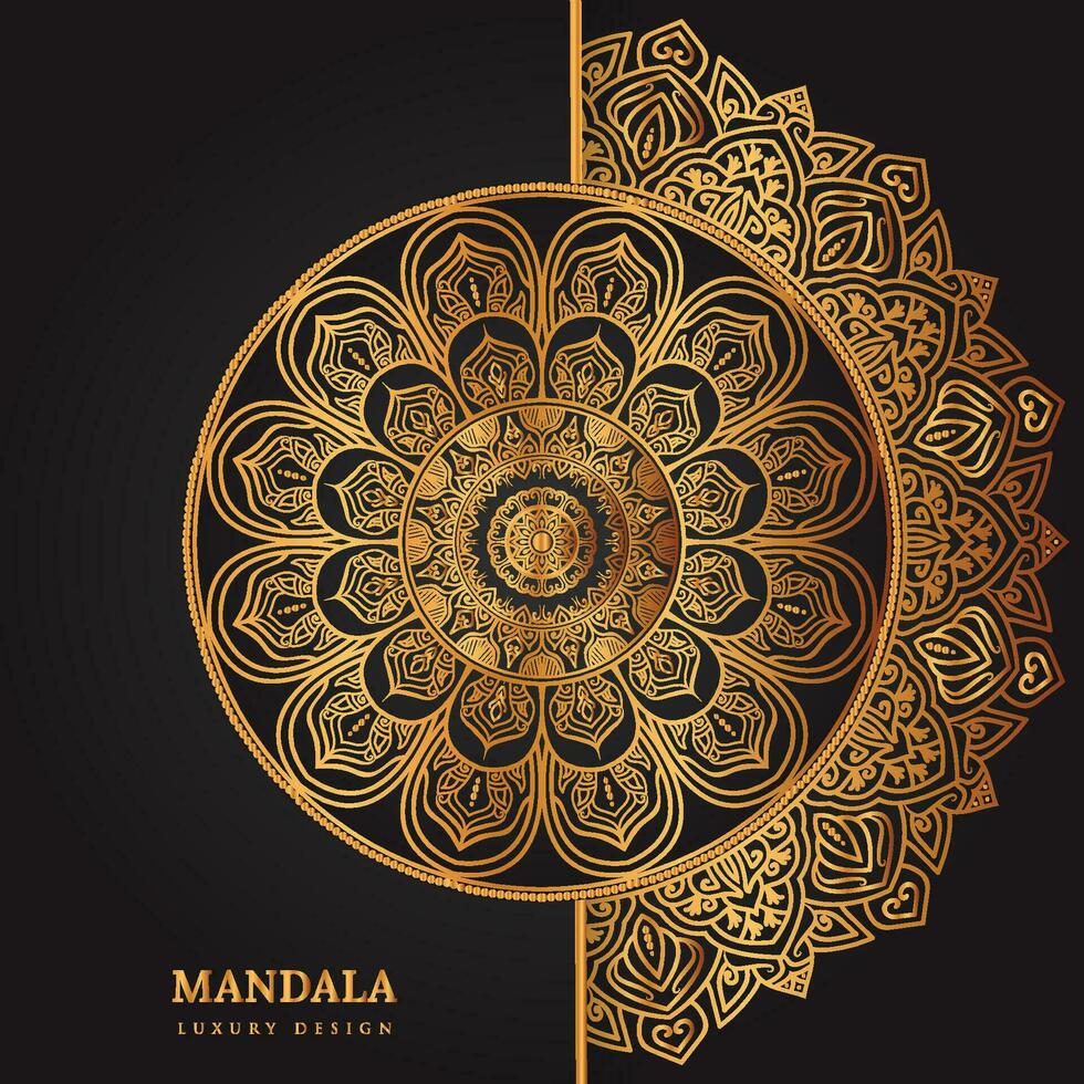 luxe mandala achtergrond met gouden arabesk patroon Arabisch Islamitisch oosten- stijl. Ramadan stijl decoratief mandala. mandala voor afdrukken, poster, omslag, vector