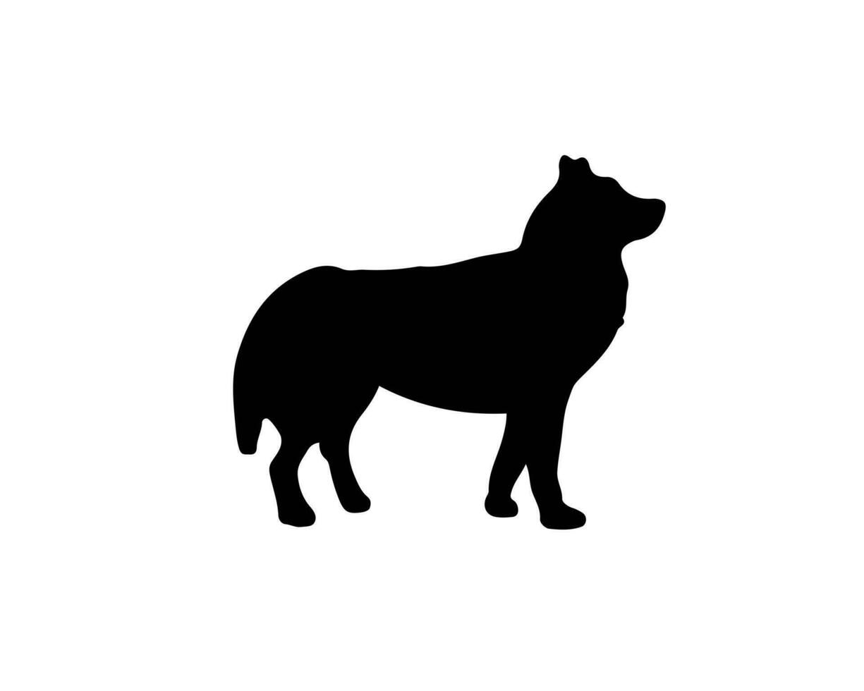 Huski ras silhouet. vector illustratie over hond in zwart kleur. huiselijk zoogdier dier. symbool voor voeden en huisdier dingen