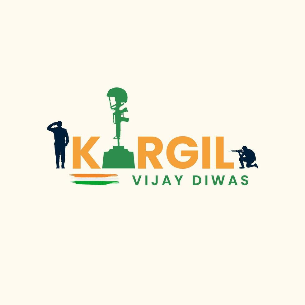 26e juli kargil vijay diwas ontwerp concept met Indisch vlag en leger sociaal media post vector