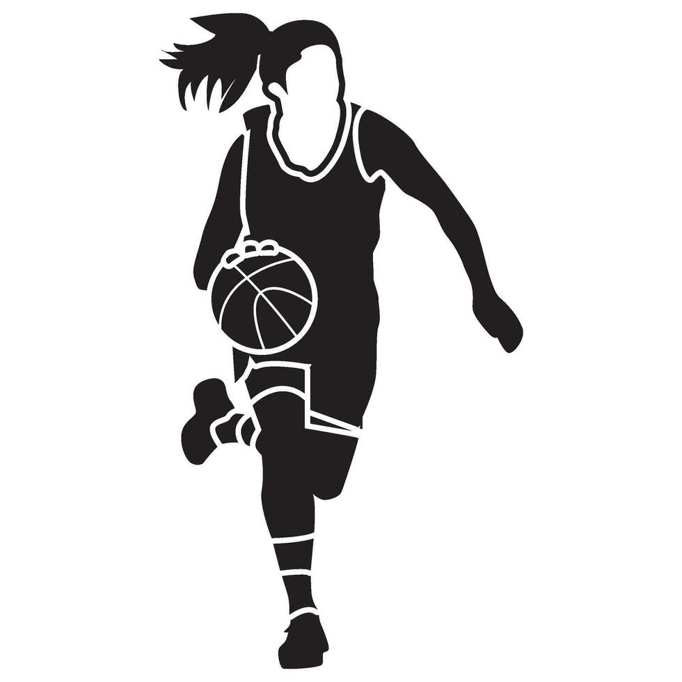 basketbal meisjes pose-vast vector