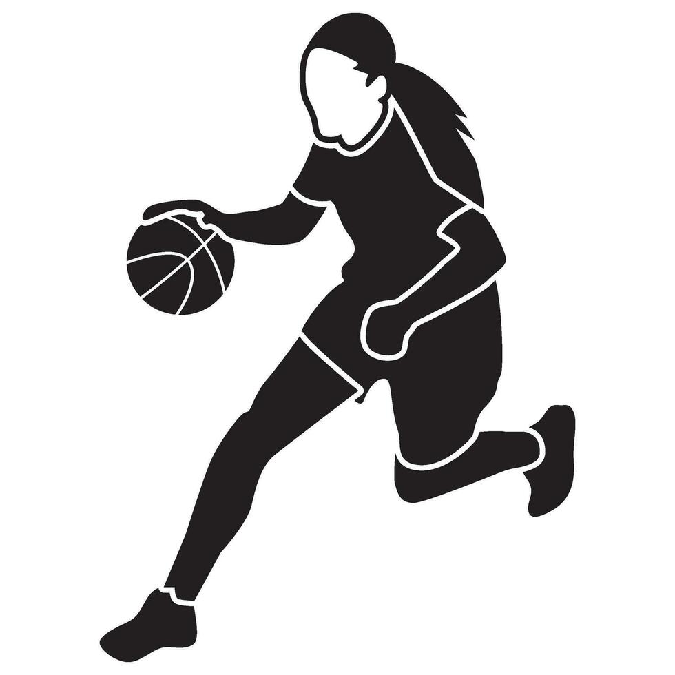 basketbal meisjes pose-vast vector