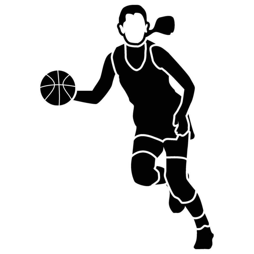 basketbal meisjes pose-vast vector