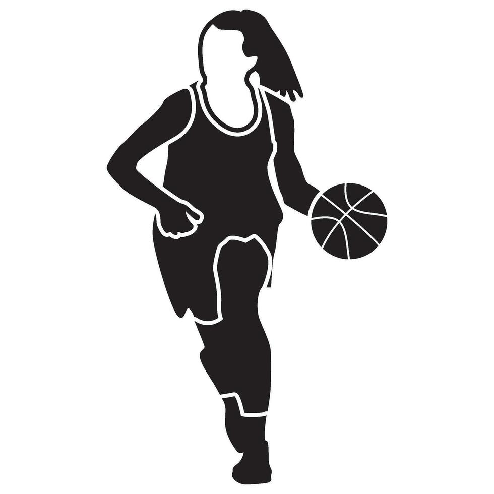 basketbal meisjes pose-vast vector