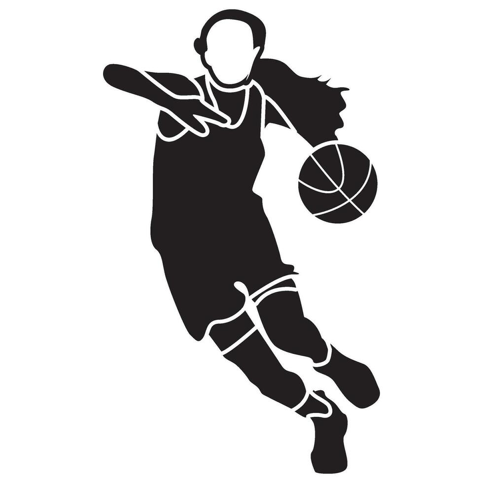 basketbal meisjes pose-vast vector