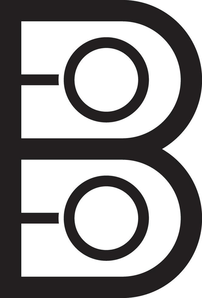 b brief logo solide stijl vector