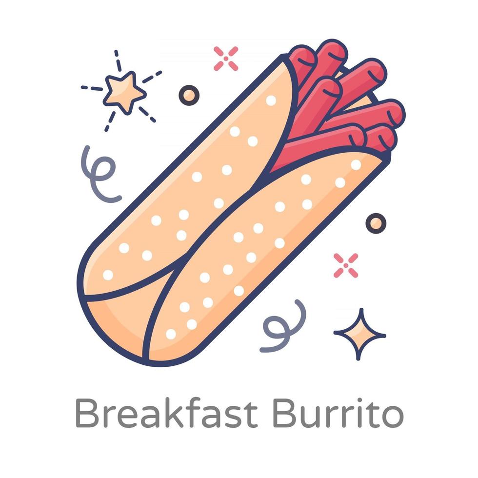 ontbijt burrito broodjes vector