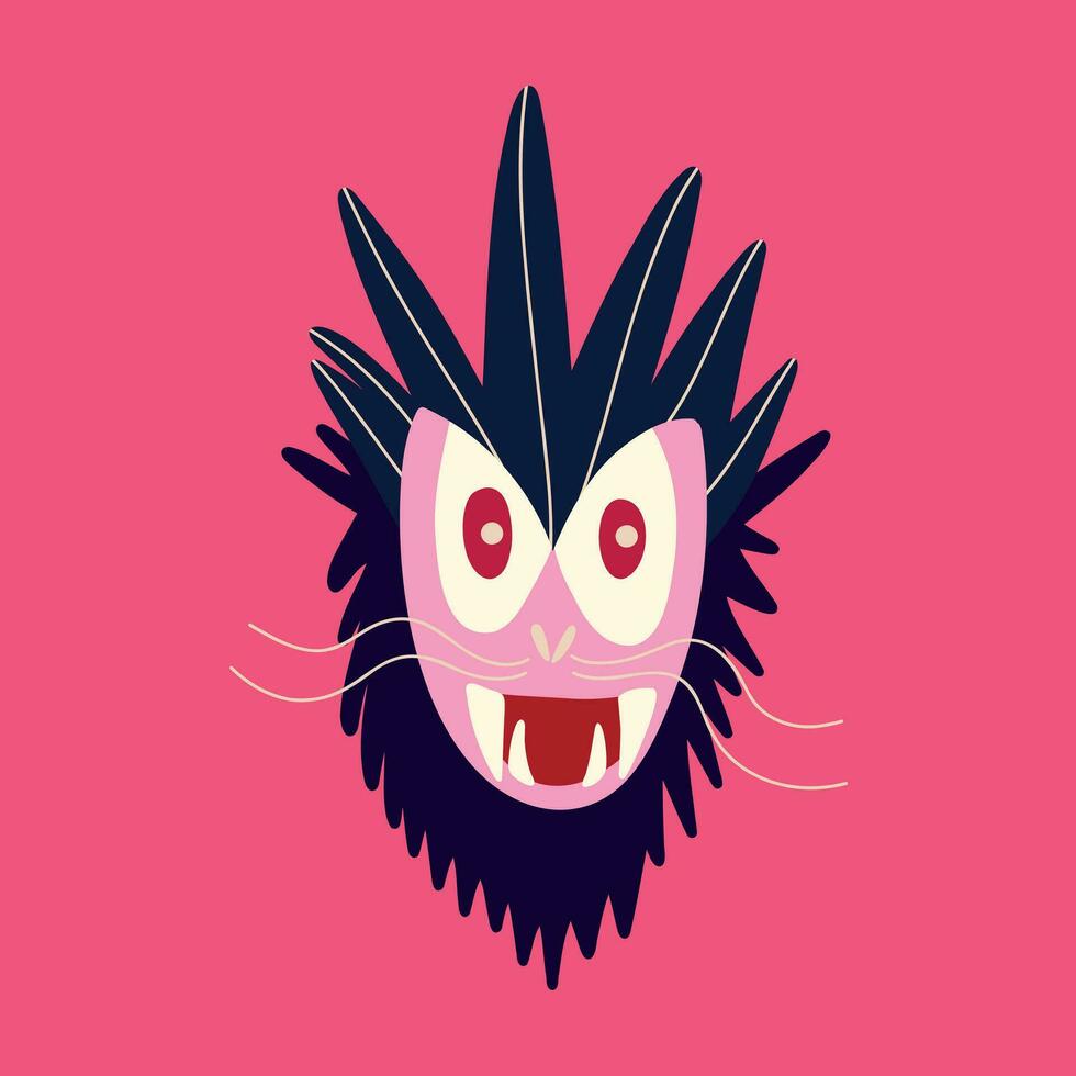 demonische monster draak. illustratie in een modern vlak stijl voor halloween vector