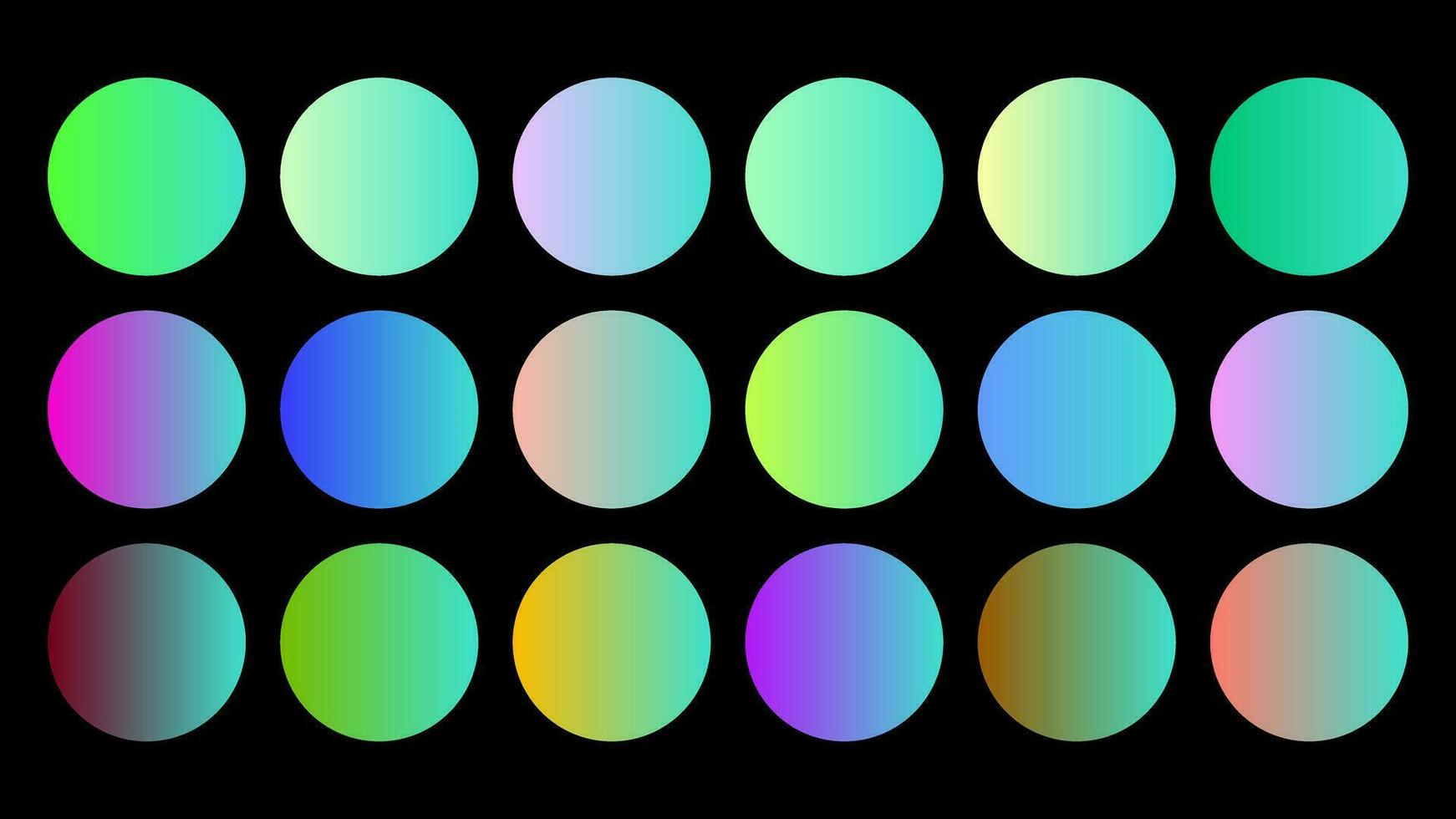 kleurrijk turkoois kleur schaduw lineair helling palet stalen web uitrusting cirkels sjabloon reeks vector