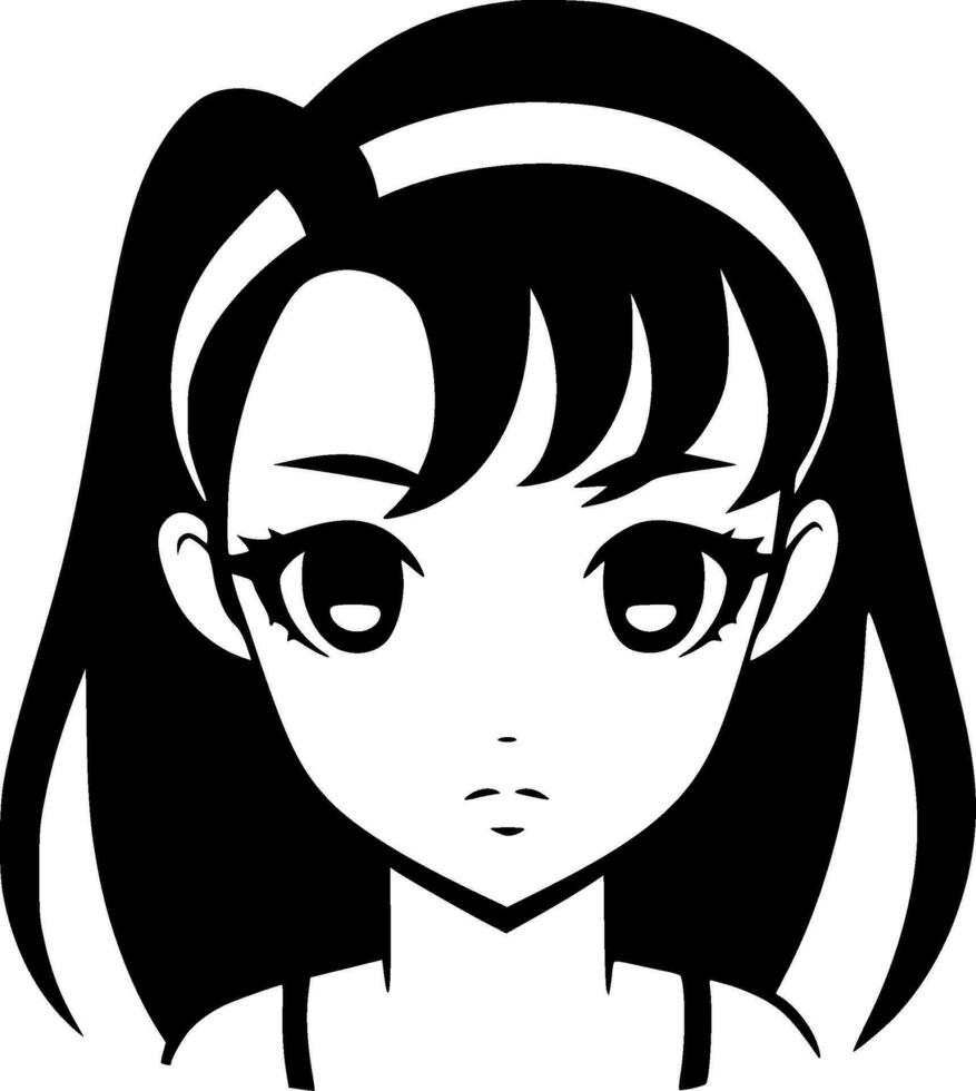 anime - minimalistische en vlak logo - vector illustratie