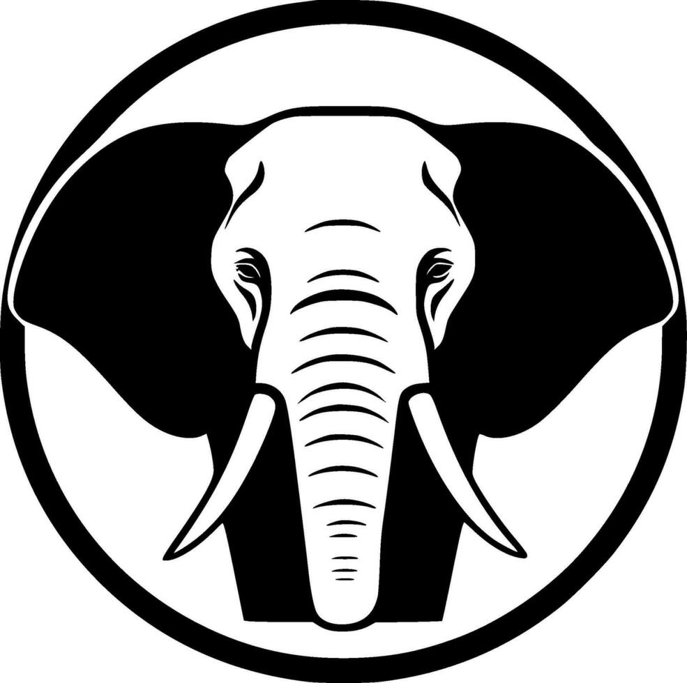 olifant, zwart en wit vector illustratie