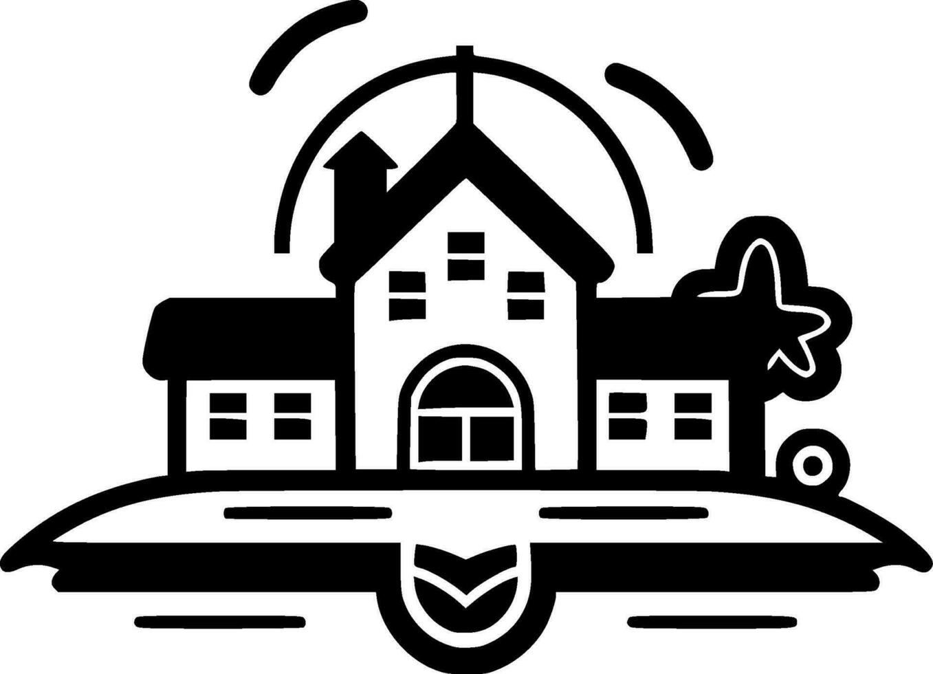boerderij - minimalistische en vlak logo - vector illustratie