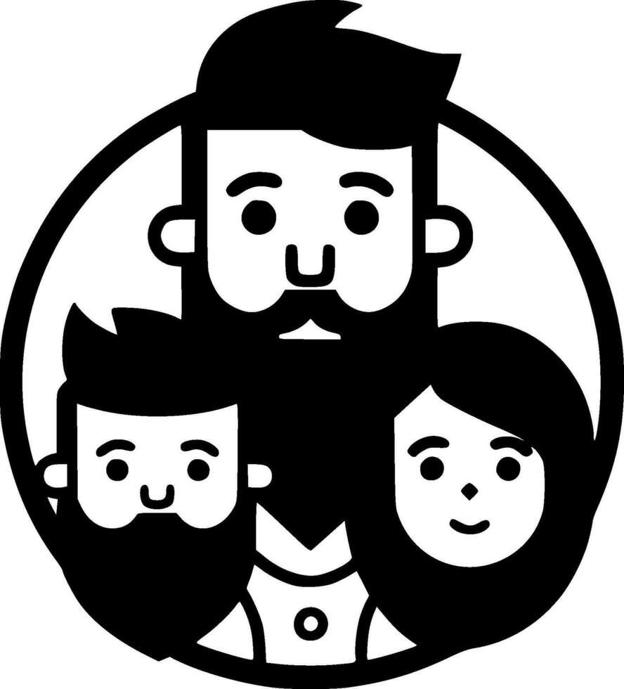 familie, minimalistische en gemakkelijk silhouet - vector illustratie