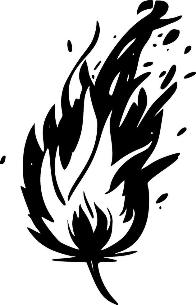 vuur, zwart en wit vector illustratie